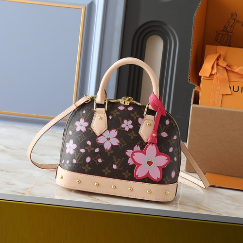Louis vuitton 23.5cm Sakura Alma BB Shell package Designer Crossbody Bags Printing flower Luxury Handbags Purse No Box