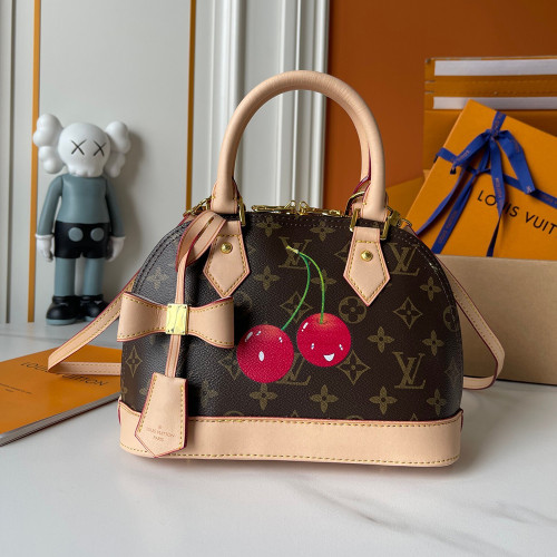 Louis vuitton 18 25cm Cherry Alma BB Shell package Designer Crossbody Bags Printing flower Luxury Handbags Purse No Box