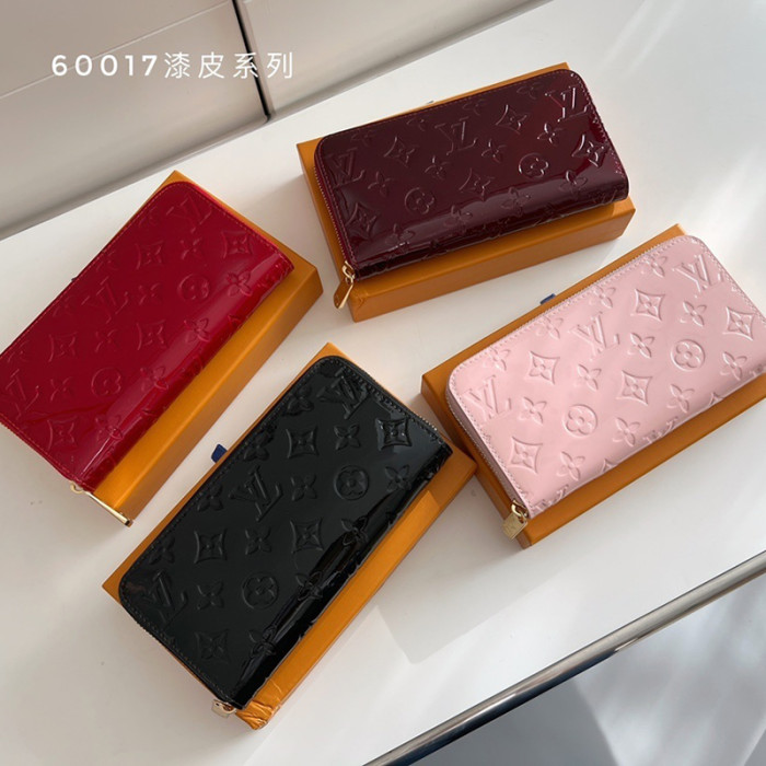 Louis Vuitton 19cm Patent Leather Zipper Wallet Designer Bags ID Card Bag M60017