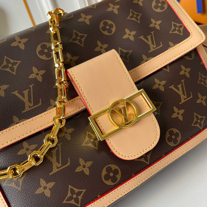 Louis Vuitton 28cm Dauphine Soft GM Designer Crossbody Bags Printing Flower Designer Luxury Handbags Purse No Box