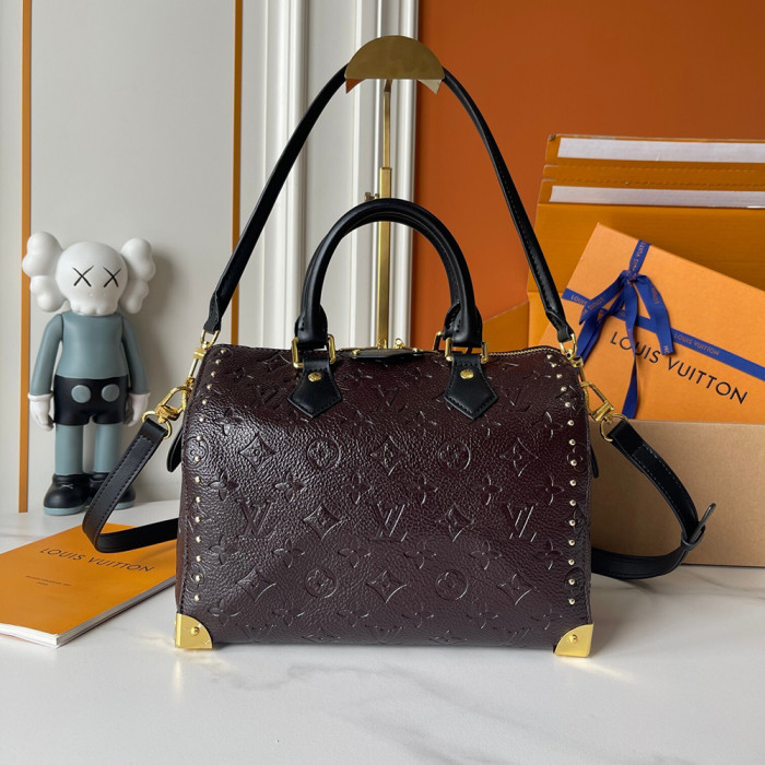 Louis Vuitton 27cm Speedy Trunk 25 Designer Crossbody Bags Printing flower Luxury Handbags Purse No Box