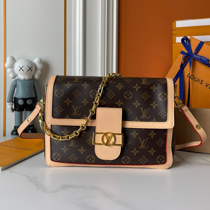 Louis Vuitton 28cm Dauphine Soft GM Designer Crossbody Bags Printing Flower Designer Luxury Handbags Purse No Box