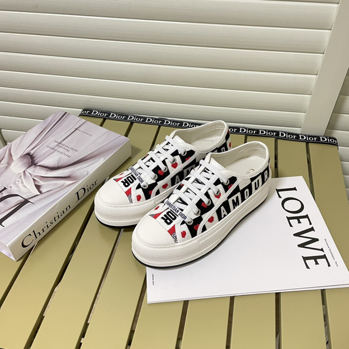 Dior Women Luxury Designer Shoes Canvas Shoes Loafers Flat Outdoor Shoes Sneakers Casual Shoes  Size 35 To 40
