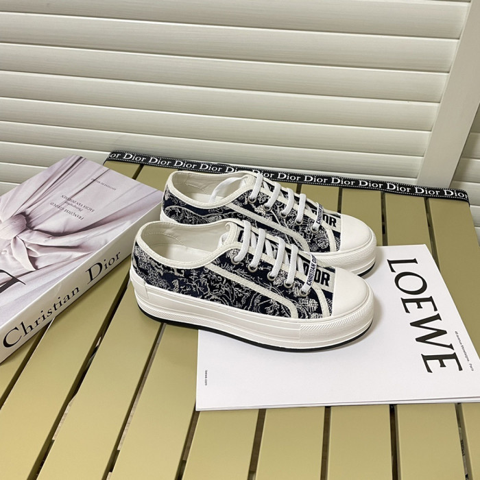 Dior Women Luxury Designer Shoes Canvas Shoes Loafers Flat Outdoor Shoes Sneakers Casual Shoes  Size 35 To 40