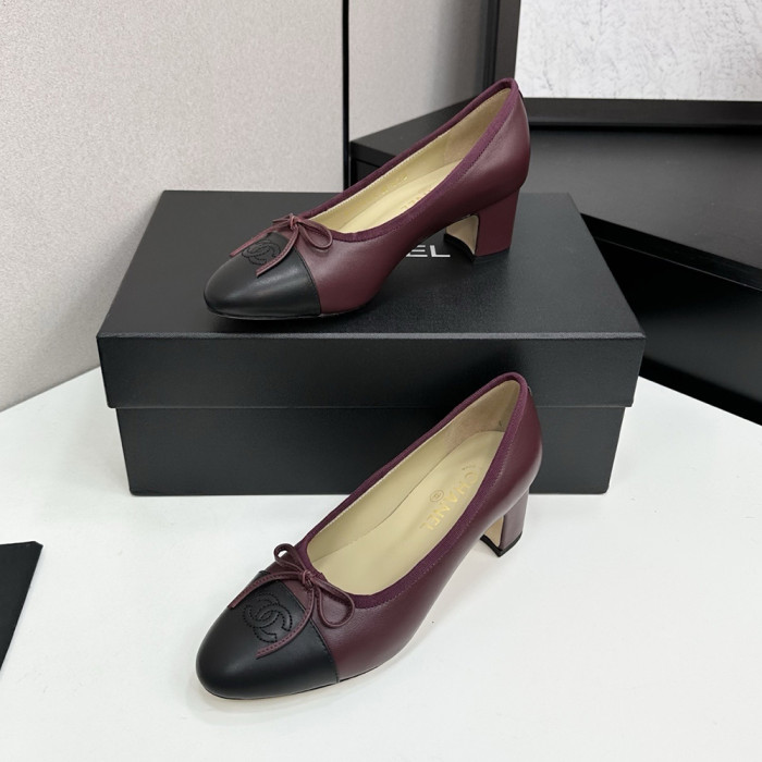 Chanel Block Heel Ballet Flats Luxury Designer Shoes Classic Silk Satin Lambskin Ballet Flats