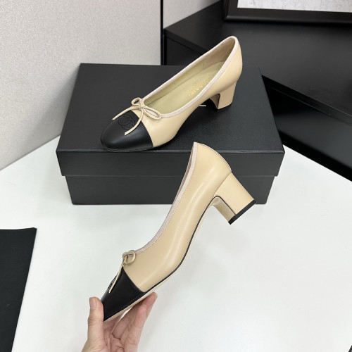 Chanel Block Heel Ballet Flats Luxury Designer Shoes Classic Silk Satin Lambskin Ballet Shoes