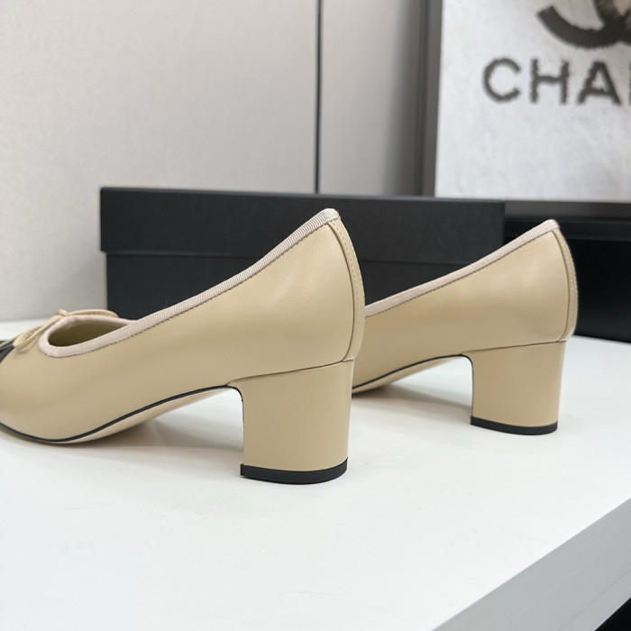 Chanel Block Heel Ballet Flats Luxury Designer Shoes Classic Silk Satin Lambskin Ballet Flats