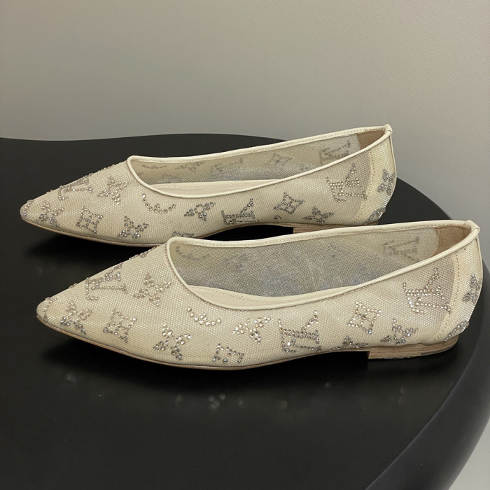 Louis Vuitton LV GALA Heeled Pumps Luxury Designer Shoes Mesh Pointed Flat Shoes