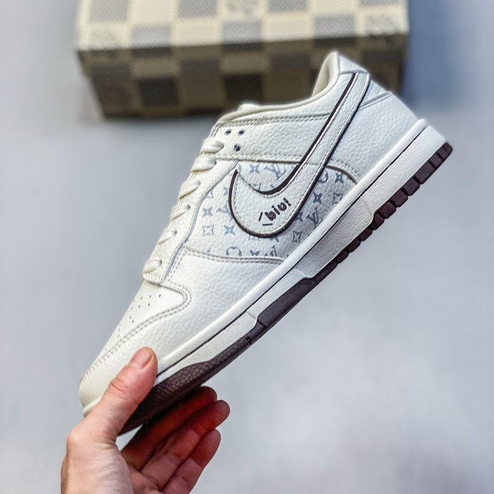 Nike SB Dunk Low LV Stussy Co-branded Luxury Designer Shoes Loafers Flat Outdoor Shoes Sneakers 36 to 45