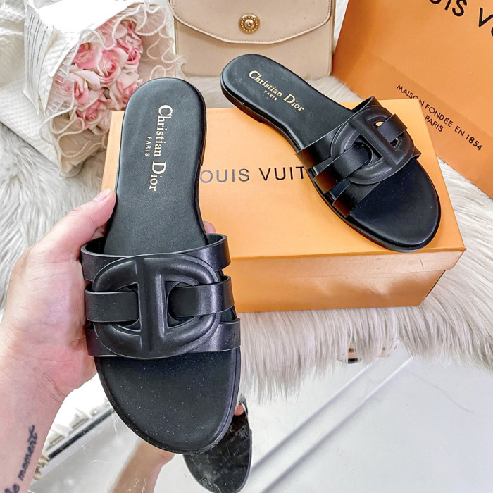 Dior Luxury Designer Shoes Loafers Slipper Flat Outdoor Beach Slippers Women Shoes Household Sandals 36 to 42