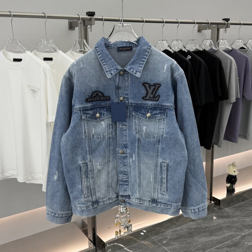 Louis Vuitton Clothes 2025 Denim Coats Trendy Distressed Jean Jackets for Lover Casual Matching Outwear Street Style
