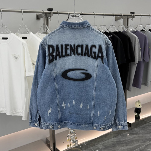 Balenciaga Clothes 2025 Denim Coats Trendy Distressed Jean Jackets for Lover Casual Matching Outwear Street Style