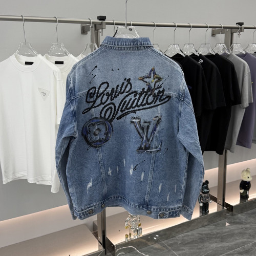 Louis Vuitton Clothes 2025 Denim Coats Trendy Distressed Jean Jackets for Lover Casual Matching Outwear Street Style