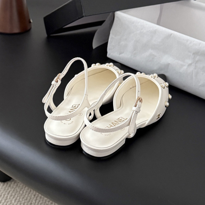 Chanel Low-Heeled Pearl Pumps Luxury Designer Shoes Classic Everyday Flat Shoes 