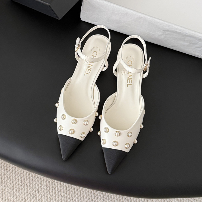 Chanel Low-Heeled Pearl Pumps Luxury Designer Shoes Classic Everyday Flat Shoes 