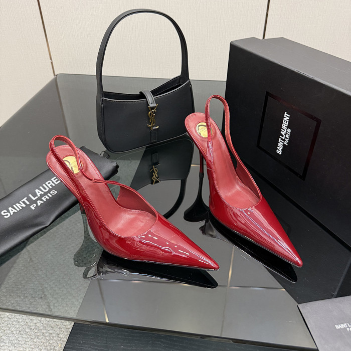 YSL Saint Laurent Designer Women Sandals Pointy 10.5cm High Heels Shoes Ladies Fashion Brand Luxury Dress Shoes Size 35 to 39