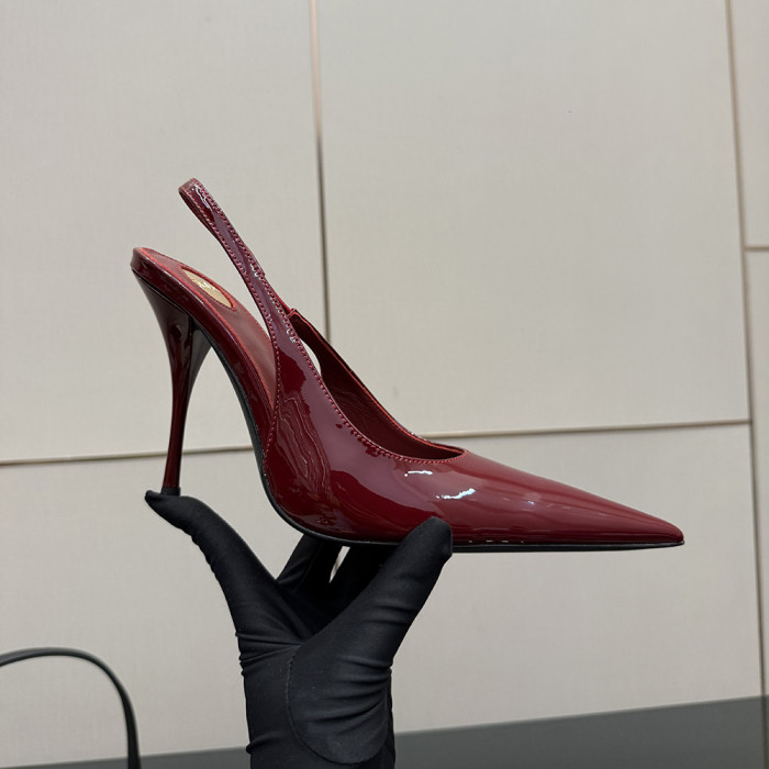 YSL Saint Laurent Designer Women Sandals Pointy 10.5cm High Heels Shoes Ladies Fashion Brand Luxury Dress Shoes Size 35 to 39