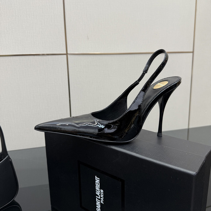 YSL Saint Laurent Designer Women Sandals Pointy 10.5cm High Heels Shoes Ladies Fashion Brand Luxury Dress Shoes Size 35 to 39