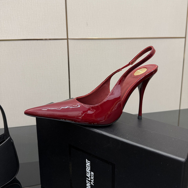 YSL Saint Laurent Designer Women Sandals Pointy 10.5cm High Heels Shoes Ladies Fashion Brand Luxury Dress Shoes Size 35 to 39