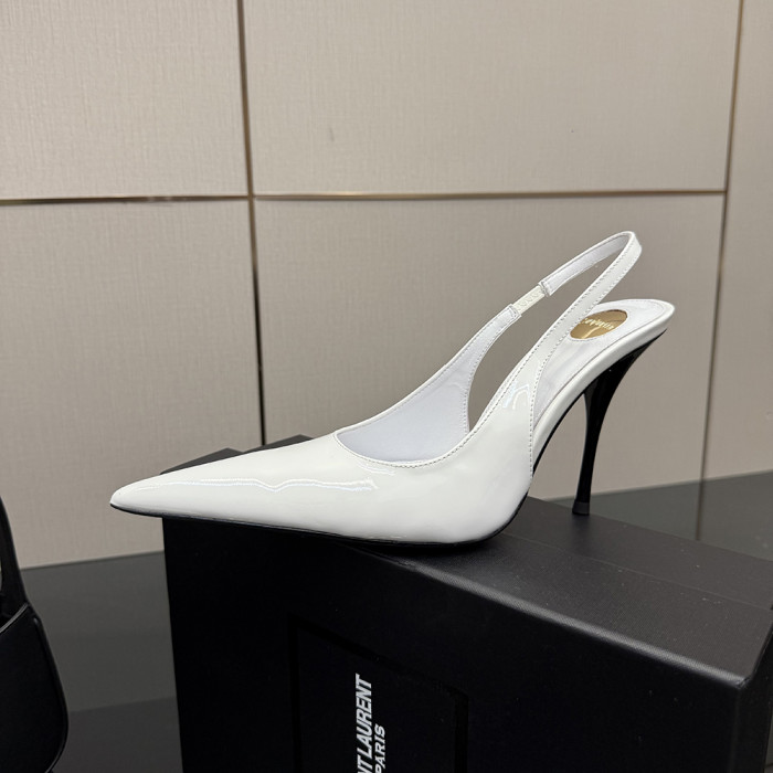 YSL Saint Laurent Designer Women Sandals Pointy 10.5cm High Heels Shoes Ladies Fashion Brand Luxury Dress Shoes Size 35 to 39