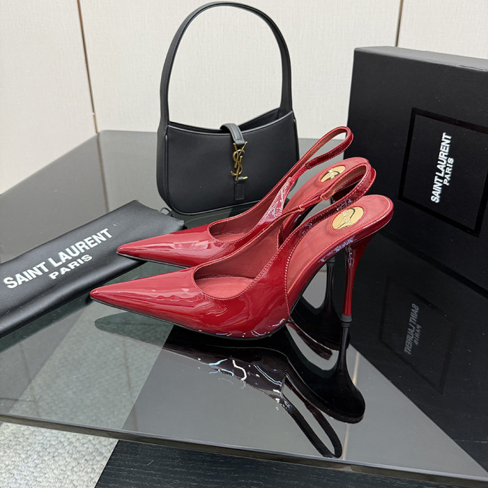 YSL Saint Laurent Designer Women Sandals Pointy 10.5cm High Heels Shoes Ladies Fashion Brand Luxury Dress Shoes Size 35 to 39
