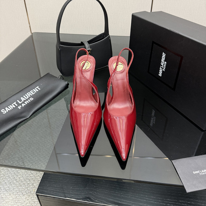 YSL Saint Laurent Designer Women Sandals Pointy 10.5cm High Heels Shoes Ladies Fashion Brand Luxury Dress Shoes Size 35 to 39