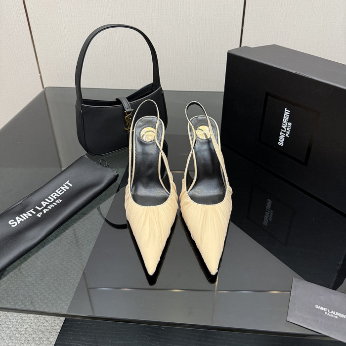 YSL Saint Laurent Designer Women Sandals Pointy 10.5cm High Heels Shoes Ladies Fashion Brand Luxury Dress Shoes Size 35 to 39
