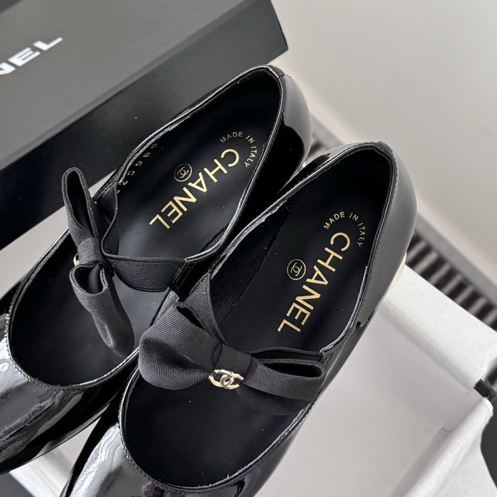 Chanel Pearl Heel Pumps Luxury Designer Shoes Classic Everyday Mary Jean Flat Shoes