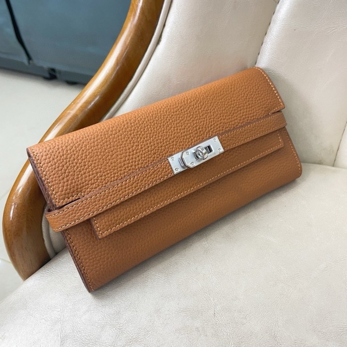 Hermes 20cm Kelly Bag Lychee Patters Wallet Designer Bags ID Card Bag 