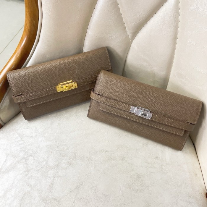 Hermes 20cm Kelly Bag Lychee Patters Wallet Designer Bags ID Card Bag 
