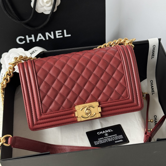 Chanel 25cm Caviar Leboy Classic Diamond Pattern Designer Luxury Handbags Purse Cossbody Designer Bags Top Quailty No Box