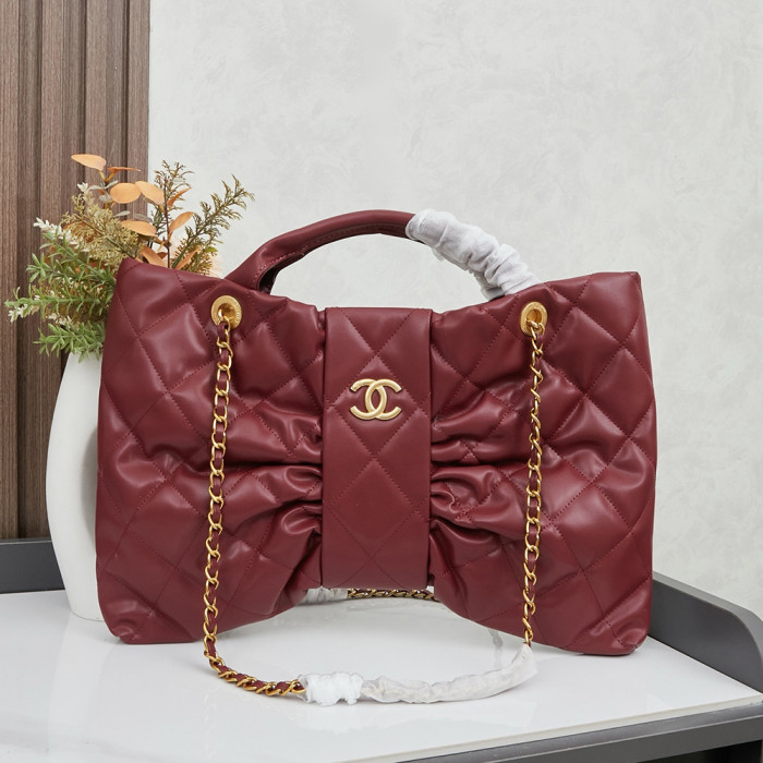 Chanel 40cm Classic Diamond Pattern Bowknot Designer Luxury Handbags Purse Designer Bags