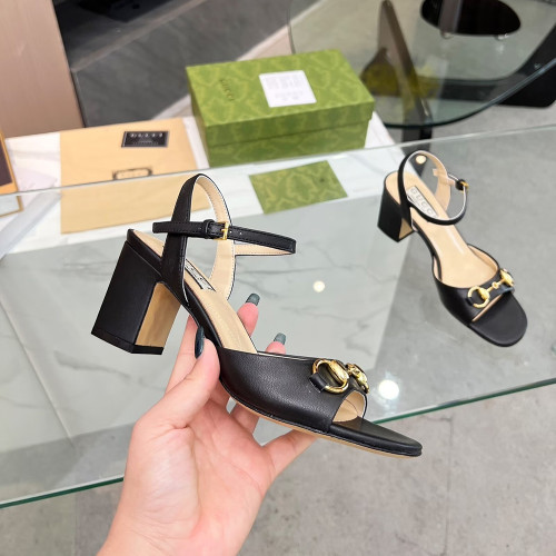 Gucci Designer Women Sandals 6cm Block-Heel High Heels Shoes Luxury Shoes Size 35 to 40