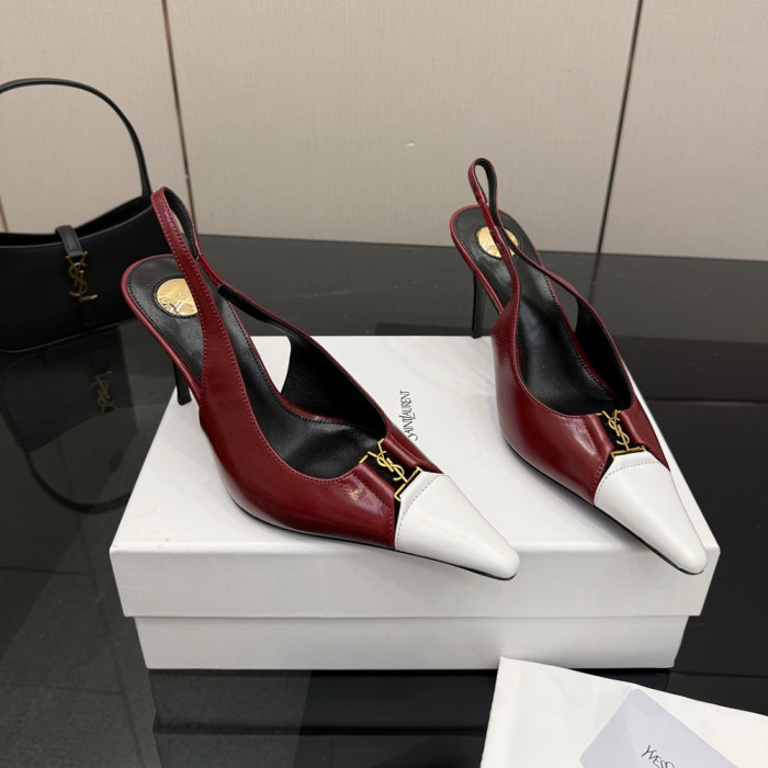 YSL Saint Laurent Designer Women Sandals 9cm Pointed High Heels Shoes Ladies Fashion Brand Luxury Dress Shoes Size 35 to 39
