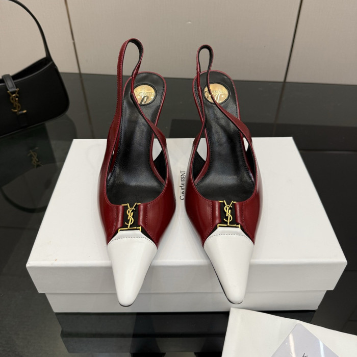 YSL Saint Laurent Designer Women Sandals 9cm Pointed High Heels Shoes Ladies Fashion Brand Luxury Dress Shoes Size 35 to 39