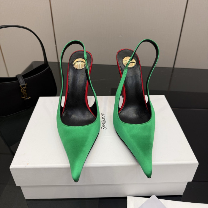 YSL Saint Laurent Designer Women Sandals 10.5cm Pointed High Heels Shoes Ladies Fashion Brand Luxury Dress Shoes Size 35 to 39