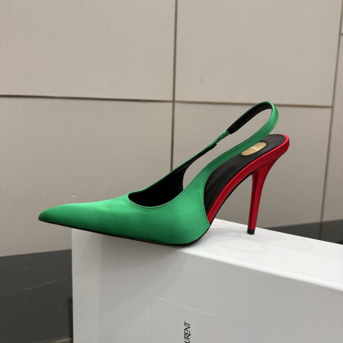 YSL Saint Laurent Designer Women Sandals 10.5cm Pointed High Heels Shoes Ladies Fashion Brand Luxury Dress Shoes Size 35 to 39