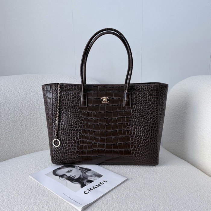 Chanel 35 47cm Crocodile Pattern Designer Luxury Handbags Purses Large Capacity Shopping Bags 