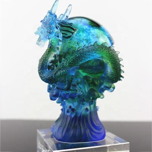 Colorful Personalized Handblown Dragon Art Glass Craft Gift
