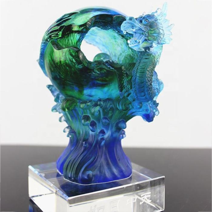 Colorful Personalized Handblown Dragon Art Glass Craft Gift