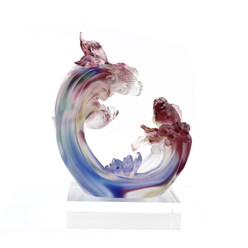 Glass Art Sculpture Shenzhen China Animal Painting Gift Packaging Folk Art Liuli Crystal Business Gifts