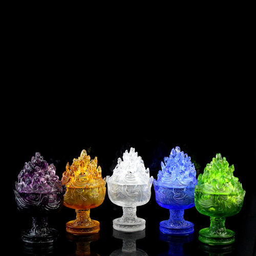 Boshan Furnace Art Crafts Amber Glass Incense Burner