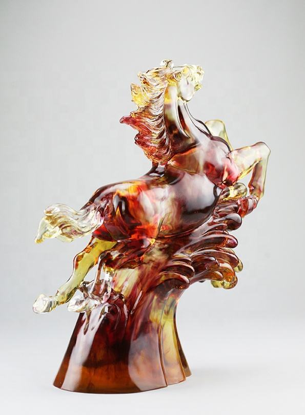 Glass Manufacturer Customizable Crystal Horse Figurine Modern Glass Decoration Glass Statue