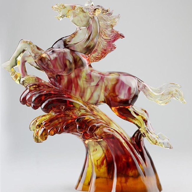 Glass Manufacturer Customizable Crystal Horse Figurine Modern Glass Decoration Glass Statue