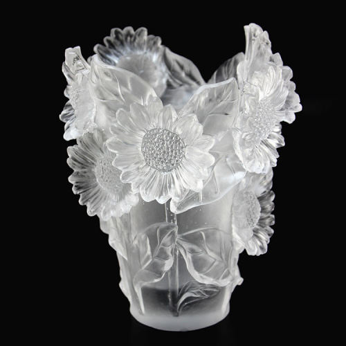 White Sunflower Vase Incense Burner Crafts Folk Art Home Decoration Gift Packaging 19*19*22cm Acceptabe Liuli,glass