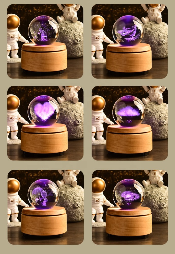 Nordic style K9 grade laser engraved crafted crystal glass ball light lamp(10pcs)