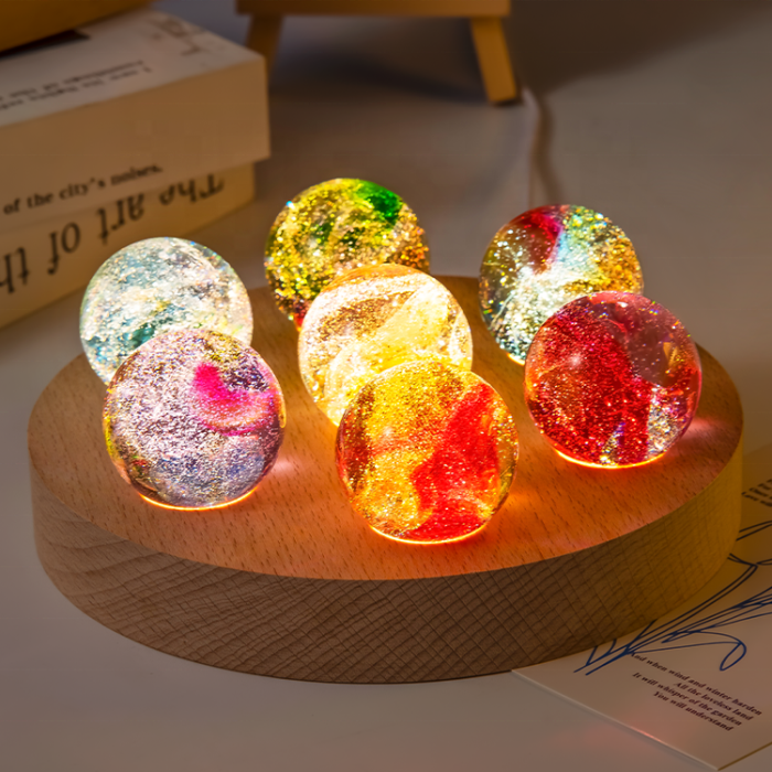 Wholesale latest design crystal craft dragon glass ball with LED lighting base(10pcs)