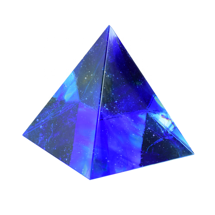 New design colorful LED lighting base crystal glass pyramid craft for home decoration(10pcs)