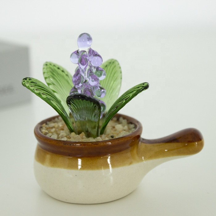 Murano style hand blown lampworking bulk artificial sequence flowers(10 pcs)