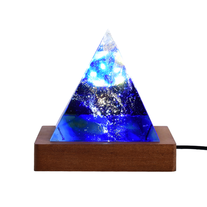New design colorful LED lighting base crystal glass pyramid craft for home decoration(10pcs)